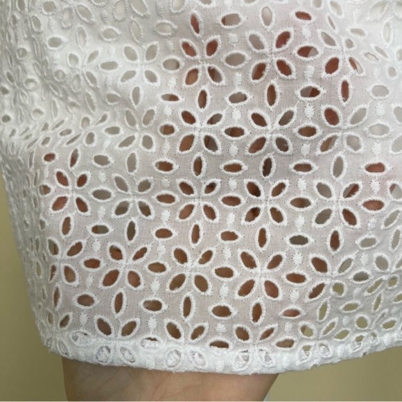 J.Crew Cottagecore White Eyelet Puff Sleeve V-back Blouse Fairy Top Sz 6 NWT - Picture 12 of 16